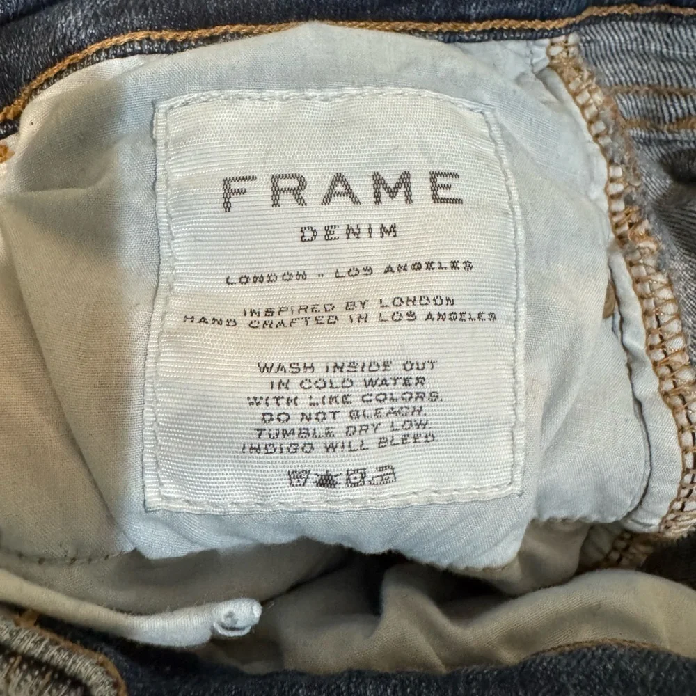 Frame Denim Le High Straight Stagger Raw Hem Jeans in Orlena. Size 26 VGUC - Picture 12 of 15